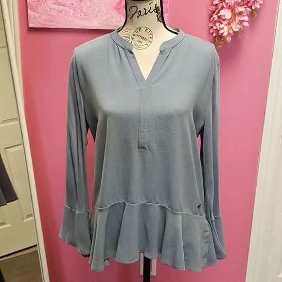 NWOT 💟 Tom Tailor Blue Blouse Top - Picture 4 of 13